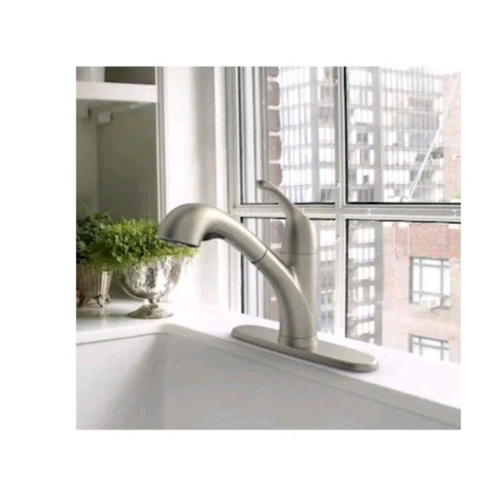 Project Source Everfield Stainless Steel Pull-out Kitchen Faucet